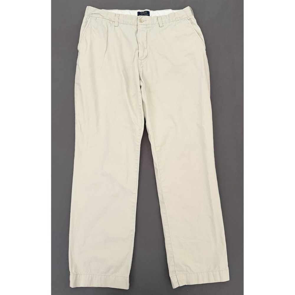 Vintage Polo Ralph Lauren Pleated Pants Men's 36X32 Beige Chino Classic Fit Y2K